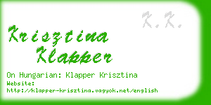 krisztina klapper business card